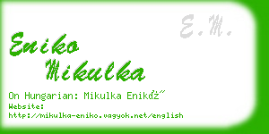 eniko mikulka business card